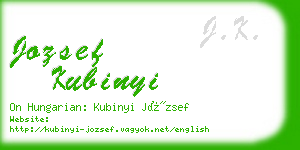 jozsef kubinyi business card